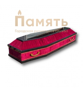 Гроб ГК-4 Комбинированный, 4 ручки, черный-красный