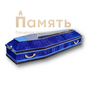 Гроб ГК-5 Комбинированный, 4 ручки, черный-синий