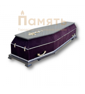 Гроб «Гофра» обитый тканью Спандекс, с накладной крышкой - Бордовый Гроб «Гофра» обитый тканью Спандекс, с накладной крышкой - Бордовый