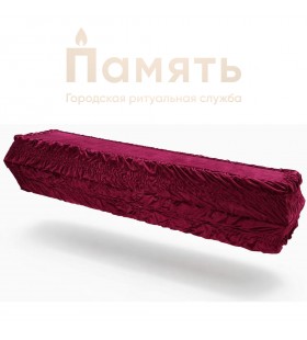 Гроб ГТ-11 обитый тканью «Траур» - бордовый
