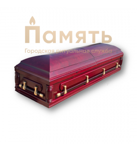 Гроб двухкрышечный - ГД-1, длинный поручень, матовый, вишня