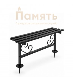 Лавочка ритуальная под брусчатку - черная, металл