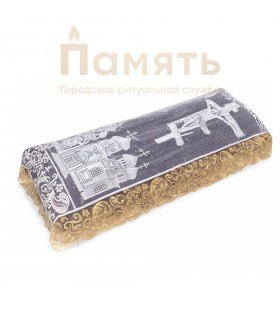 Церковная тюль с золотым краем 110 см