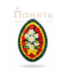 Венок Фонарик - белый-красный с желтой лентой