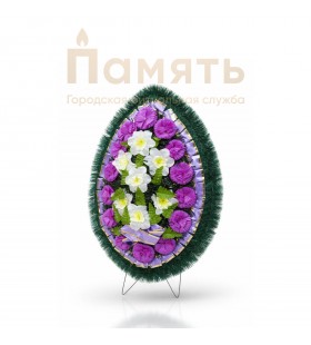 Венок Фонарик - белый-фиолетовый с сиреневой лентой