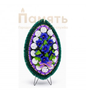Венок Фонарик - синий-белый с сиреневой лентой