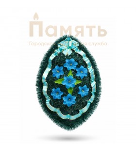 Венок Клепа на ерше - голубой с голубой лентой