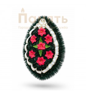 Венок Клепа на ерше - красный с белой лентой