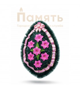 Венок Клепа на ерше - розовый с розовой лентой