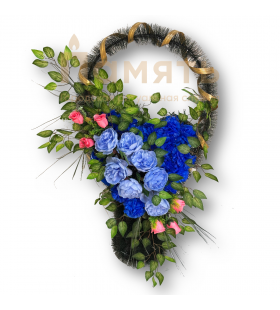 Корзина Сердце - синий – белый