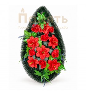 Малый ритуальный венок - красный