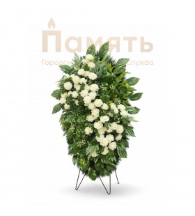 Венок Юнона с пионами - белый, зеленый