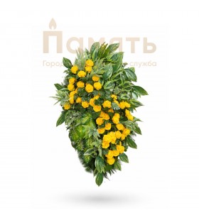 Венок Юнона с пионами - желтый, зеленый