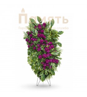 Венок Юнона с пионами - фиолетовый, зеленый
