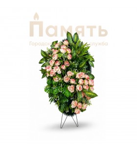 Венок Юнона с пионами – бело-розовый