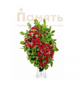Венок Юнона с пионами – красный