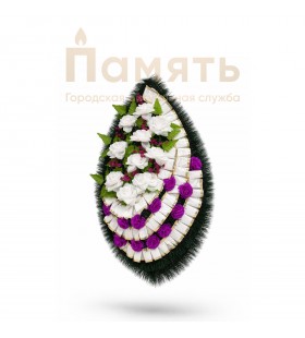 Венок Вечность Шелк - белый – фиолетовый