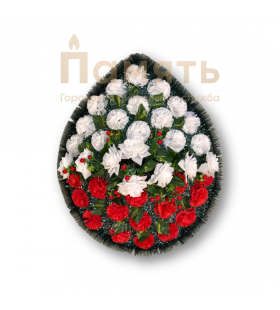  Венок Волга (100см) - белый, красный