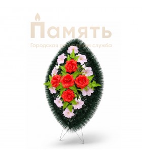 Венок Восхождение 80 см - красный, белый