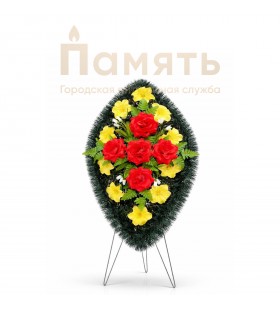 Венок Восхождение 80 см - красный, желтый