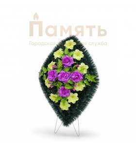 Венок Восхождение 80 см - сиреневый, зеленый