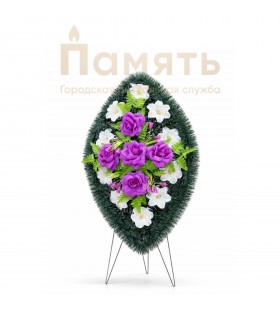 Венок Восхождение 80 см - фиолетовый, белый
